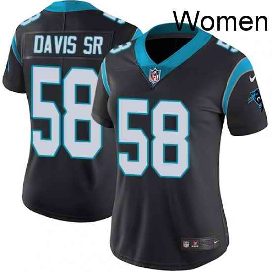Womens Nike Carolina Panthers 58 Thomas Davis Black Team Color Vapor Untouchable Limited Player NFL Jersey